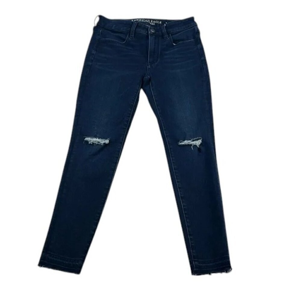 American Eagle High Rise Skinny Jeans Jegging Distressed Size 6